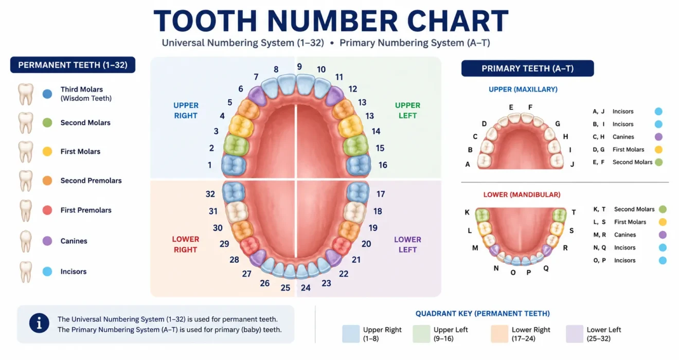 Tooth Number Chart